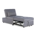 thumbnail image 6 of Linon Boone Indoor Upholstered Button Tufted Convertible Chair to Sofa Bed with Pillow, Gray, 6 of 26