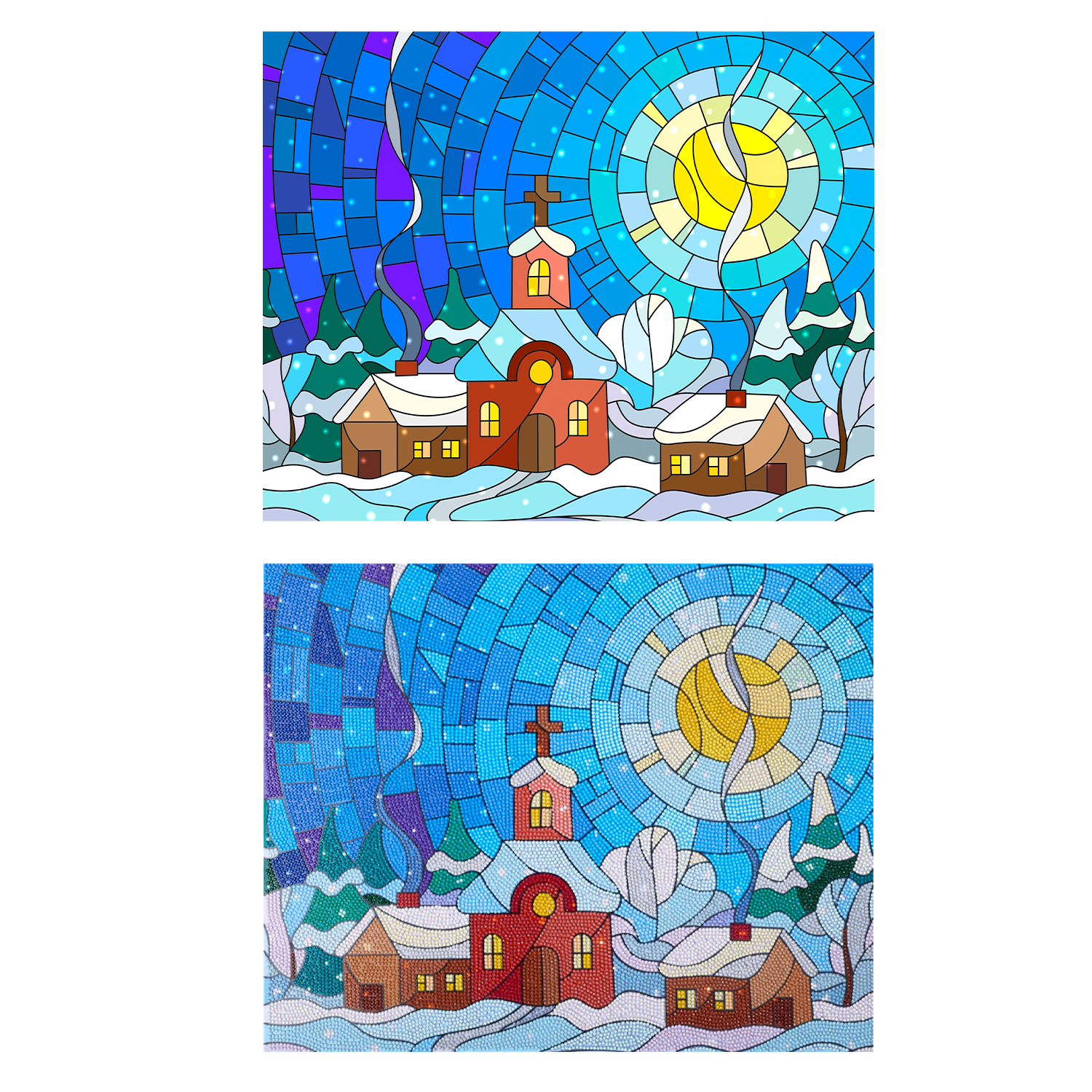 Diamond Art By Leisure Arts Diamond Painting Kits For Adults 16"X20" Advanced Stained Glass Village, Full Drill, Art Kits, Dimond Art, For Adults, Kit