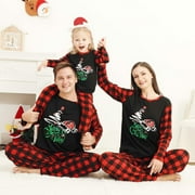 Family Christmas Matching Outfits, Dad Mommy Kid Shirt & Pants Baby Infant Romper Xmas Pajamas