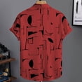 thumbnail image 4 of 80s 90s Outfit Hawaiian Shirt for Men Short Sleeve Button Down Shirts Printed Funny Party Outfit Sizes S-2XL Red, 4 of 6
