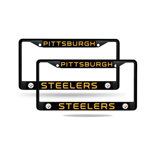 Pittsburgh NFL Steelers Black Metal (2) License Plate Frame Set -  Walmart.com