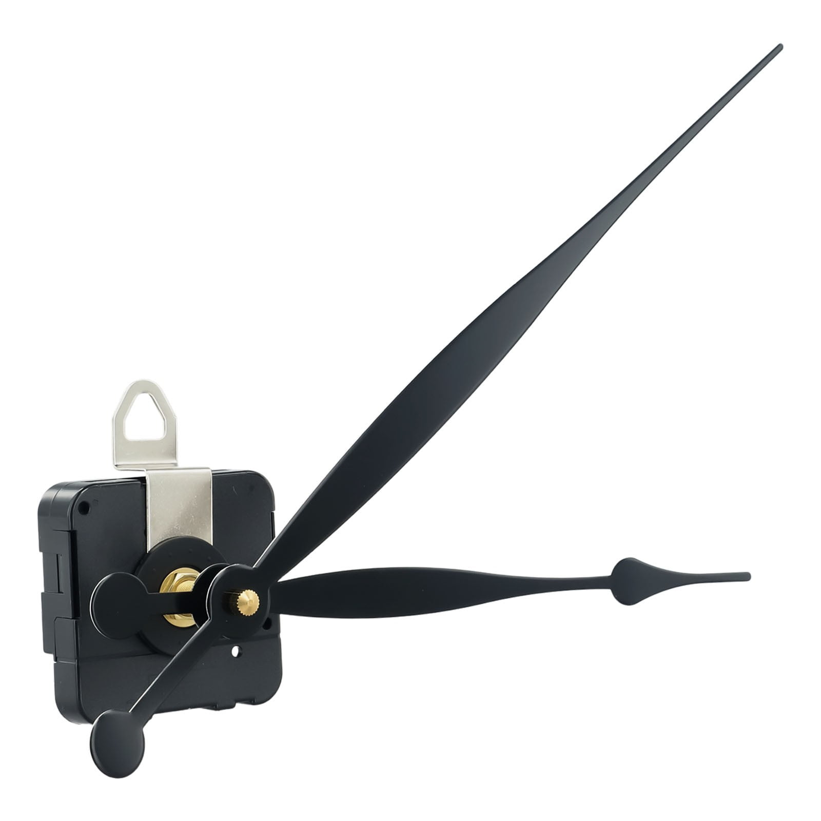 High Torque Long Shaft Clock Movement Mechanism with 8 Inch Long Spade Hands,Quartz Clock Movement Replacement, Long and Short Shaft Wall Clock Mechanism Parts Motor Replacement DIY Repair Parts Black