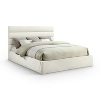 Meridian Furniture Adam Cream Chenille Fabric King Bed