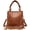 D-deep Brown, variant on Casual Rivets Fringed Shoulder Handbag for Women,Soft Vegan Leather Hippie Crossbody Purse Bag Hobo Bag