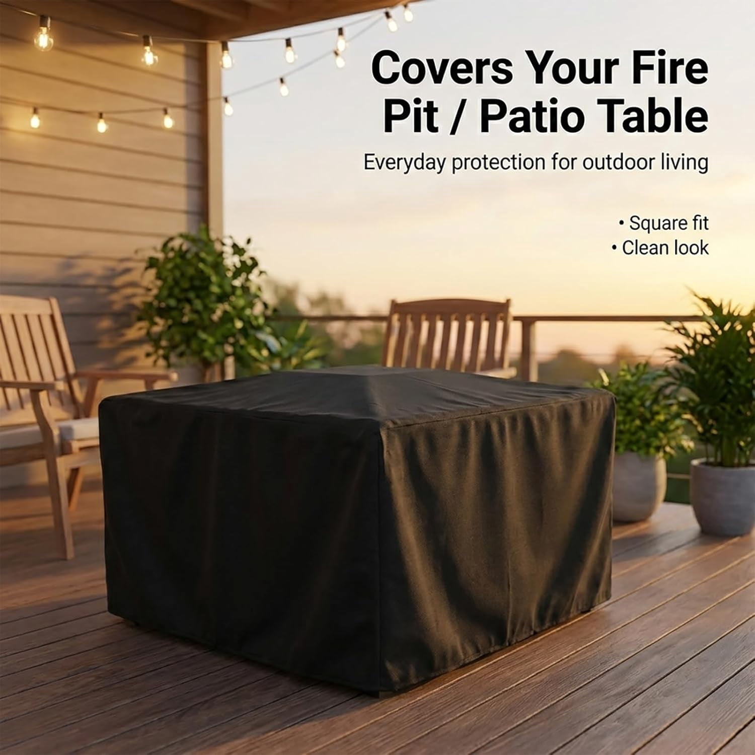 Heavy Duty Patio Table Cover, Gas Firepit Cover Waterproof Outdoor Furniture Cover