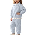 thumbnail image 2 of Trikvn Kids Girls Fall Tracksuit 2-Piece Outfit Collared Long Sleeve Pullover Sweatshirt and Elastic Waist Sweatpants Set Casual Athletic Loungewear Active Playwear, 2 of 8