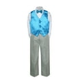 thumbnail image 2 of 4PC Shirt Gray Pants Vest & Bow tie Set Baby Boy Toddler Kid Formal Suit Sm-7, 2 of 3