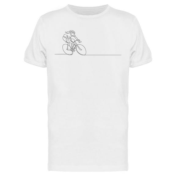 Single Line Draw Cyclist T-Shirt Men -Image by Shutterstock, Male XX-Large