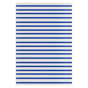 Northlight 4' x 6' Blue and White Striped Rectangular Outdoor Area Rug