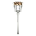 thumbnail image 3 of Three-Stone Engagement Ring for Women - 3ct Simulated Champagne Diamond in 14K White Gold Promise Ring, 3 of 6
