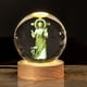 thumbnail image 1 of Crystal Night Light Engraved Holy Family Figurine Statue With Wooden Stand Color Changing Light Glass Religious Collection Catholic, 1 of 6