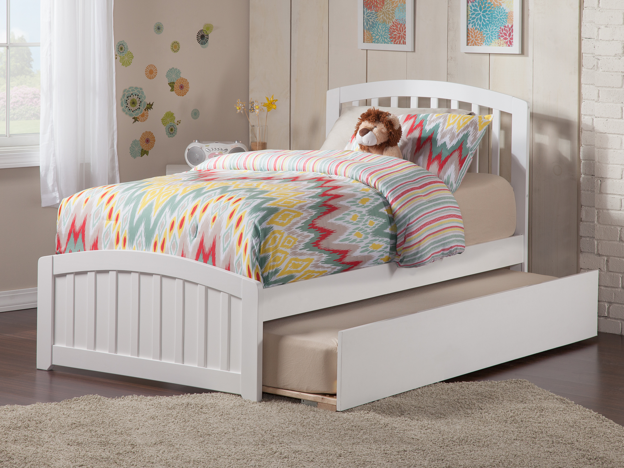 Richmond Twin Extra Long Bed with Matching Footboard and Twin Extra Long Trundle in White - image 3 of 6