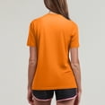 thumbnail image 4 of Women's Workout Tops Short Sleeve Shirts Quick Dry Athletic Sun Protection Rash Guard for Women Saffron XL, 4 of 5