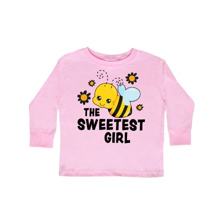 

Inktastic The Sweetest Girl with Bee and Honey Combs Gift Toddler Boy or Toddler Girl Long Sleeve T-Shirt