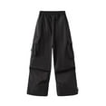thumbnail image 3 of GYRATEDREAM Cargo Pants for Girls Wide Leg Casual Quick Dry Cargo Pants Trousers Lightweight Kids Joggers with Pockets, 3 of 8