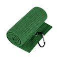 thumbnail image 1 of Toalla de golf Golf Club de golf Patrón de gofres portátiles regalos de golfista liviano suave con clip de toalla de limpiador de bolas de golf Verde, 1 of 8