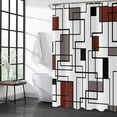 thumbnail image 4 of Geometric Shower Curtain, Burgundy Grey Black Modern Abstract Minimalist Aesthetics Bathroom Curtains Bathtub Decor Waterproof Machine Washable Fabric with 12 Hooks, 4 of 6