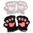 thumbnail image 1 of 2 Pairs Women Gloves Winter Warm Half Finger Gloves Teen Girls Lovely Gloves, 1 of 3