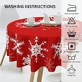 thumbnail image 6 of Merry Christmas Tablecloth Round 60 Inch Snowflake Tablecloth Waterproof Polyester Washable Table Cover with Winter Snowflake Pattern Table Cloth for Kitchen Dining Room Christmas Party Picnic Patio, 6 of 6