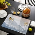 thumbnail image 3 of Navy Blue Coastal Wave Placemats Set of 12, Summer Modern Ocean Beach Placemats for Dining Table, Place Mats for Kitchen Tabletop, Waterproof Wipeable Dining Table Mats Set, 3 of 9