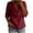 Burgundy, variant on Womens Cowl Neck Tunic Tops 3/4 Sleeve Breathable Cotton Blend Blouse Lightweight Loose Fit Pullover Shirt