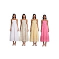 thumbnail image 3 of Gupgi Robe Sans Manches à Rayures pour Femmes, Robe Midi Évasée, Bretelles Spaghetti, Découpe au Dos, Fluide, Longue Robe d'Été, 3 of 9