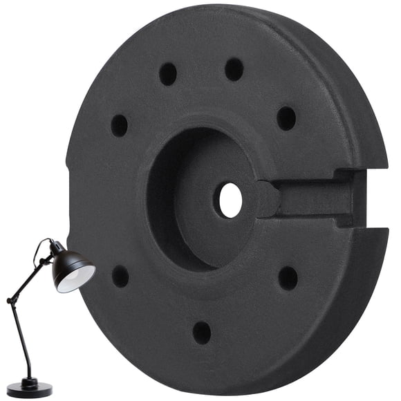 UPGRATOR Lampe de Sol de Remplacement Base Lestée Plastique Noir Rond 1Ensemble