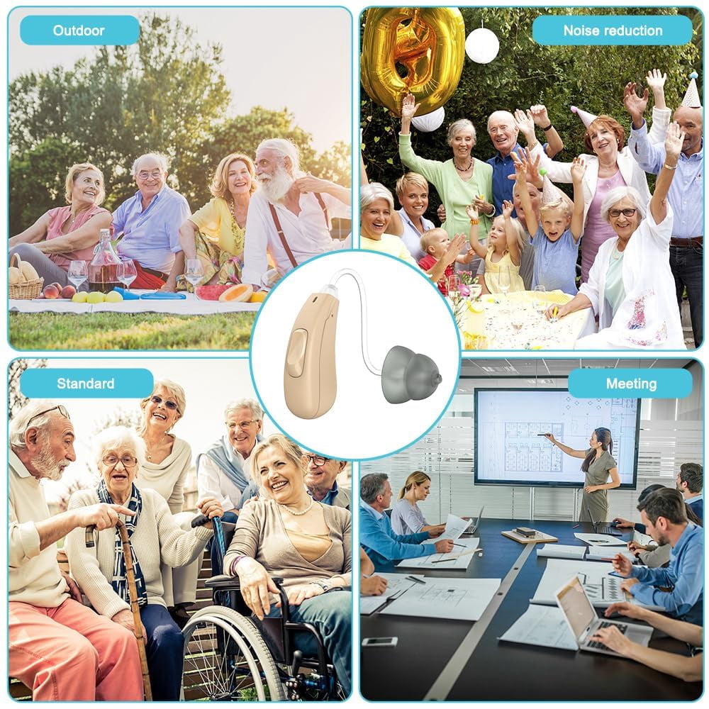 True Hearing Aids Not Amplifier 11 Channals Professional Rechargeable Waterproof Hearing Aids for Seniors Serve with Noise Cancelling Hearing Aid with Magnetic Charging Box