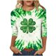 thumbnail image 4 of Xuyuer Ladies' Loose Casual St. Patrick's Day Printed Round Neck Three Quarter Sleeve T-Shirt, 3/4 Sleeve Graphic Top for Holiday Festivals, Irish Themed Parties and Seasonal Celebration, 4 of 4