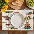 thumbnail image 4 of Wine Red Boho Placemats Set of 4, Orange Geometric Bohemian Color Block Placemats for Dining Table, Place Mats for Kitchen Tabletop, Waterproof Wipeable Dining Table Mats Set, 4 of 9