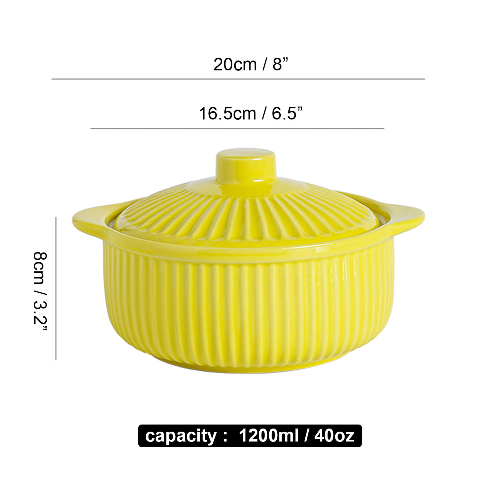 3 Quart Desert Yellow Large Ceramic Casserole Dish With Lid Wheel Thrown  Pottery 3