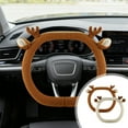 thumbnail image 1 of Cagogo under $5 2Pcs Winter Steering Cover, Double D-Shaped Steering Wheel Cover, Plush Winter Cover, Teddy Fleece Material, Car Accessory, Cold Weather Protection, Non-Slip Grip, 1 of 9