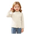 thumbnail image 3 of JFOPQVSM 3 Pack Toddler Girl Cute Long Sleeve Cotton Shirts Toddler Girls Fall Clothes Ribbed Tees Base Layer Tops for 1-8 Years, 3 of 6
