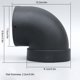 thumbnail image 5 of Kenally Codo de tubo de conducto de 75mm, conducto de ventilación de coche, conector de salida negro en forma de L, calentador de Vehículos, repuestos y accesorios Mis, 5 of 6