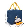 thumbnail image 2 of Cute Insulated Lunch Bag, Duckling Design Thermal Tote with Spacious Interior, Portable Reusable Bento Cooler for School Work Picnic and Travel(Navy), 2 of 7