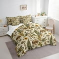 thumbnail image 3 of Homewish Rustic Flower Floral 7-Piece Twin Bedding Sets,Retro Brown Mushroom Bedding Comforter Set,Colorful Botanical Leaves Sheet Sets For Boys Kids,Luxury Bedroom Decor, 3 of 8