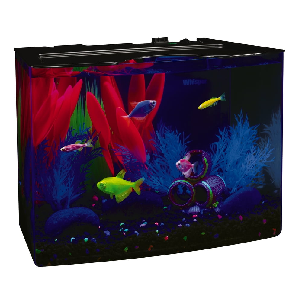GloFish Crescent Aquarium Kit 3 Gallons, Plastic Includes Hidden Blue