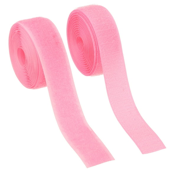 Uxcell Sew on Hook and Loop Tape, 1 Inch Width Non-Adhesive Back Nylon Fastener Strips 2 Yards - Pink