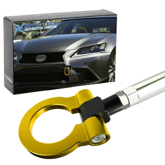 Xotic Tech JDM Sport Track Racing Style CNC Aluminum Screw-on Tow Hook Front Rear Bumper Compatible with Lexus IS CT RC GS LS RX(Gold)