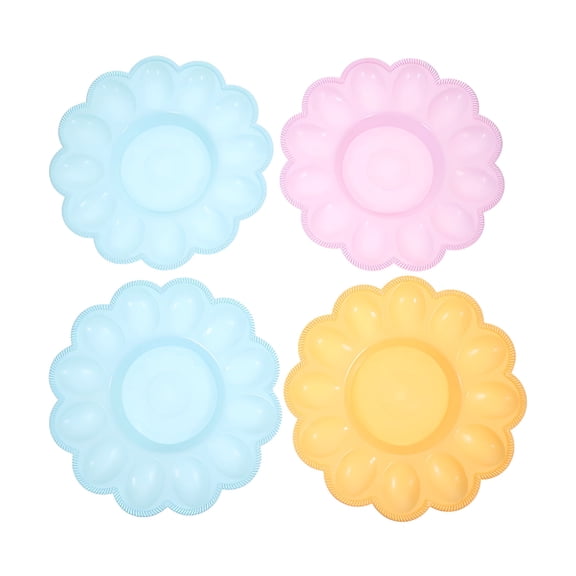 ACDANC 2026 New 4Pcs Deviled Egg Dish Egg Platter Egg Tray Egg Holder Container for Serving Eggs, Appetizers, Parties, Picnics, Buffets, Kitchen Use