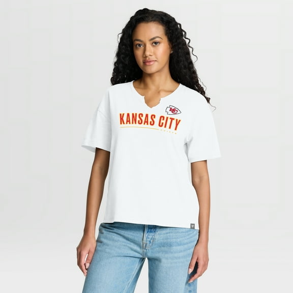 Women's Fanatics White Kansas City Chiefs Redzone Slub Boxy T-Shirt