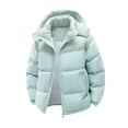 thumbnail image 6 of Puffer Jacket Men Hooded Long Sleeve Solid Color Thick Velvet Lined Casual Jacket Warm Winter Coat for Cold Protection, 6 of 7