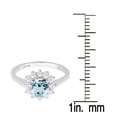 thumbnail image 3 of Sterling Silver with Natural Aquamarine and White Topaz Halo Ring, 3 of 3