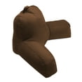 thumbnail image 2 of Deluxe Comfort Microsuede Porter Bedrest Lounge Pillow – Airy Soft Microbeads – Perfect for Bed and Dorm Rooms – Wear-Resistant Soft Microsuede – Bed Rest Pillow, Dark Brown, 2 of 2