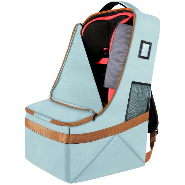 Bolsa de viaje para asiento de coche YOREPEK acolchada para viajes en avión, color cian