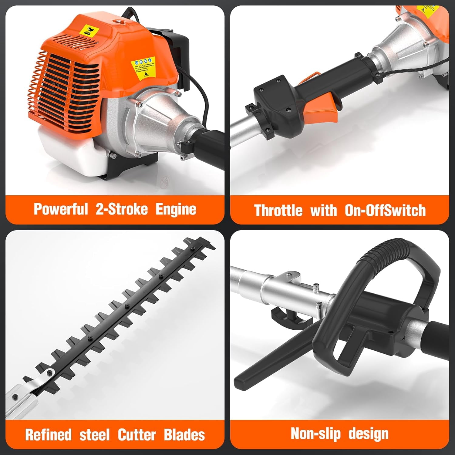 EAYSG 48CC Gas Powered Hedge Trimmer,Multi-Functional Yard Care Tools, Head Trimmer for Tree Trimming Branch String Trimmer Lawn