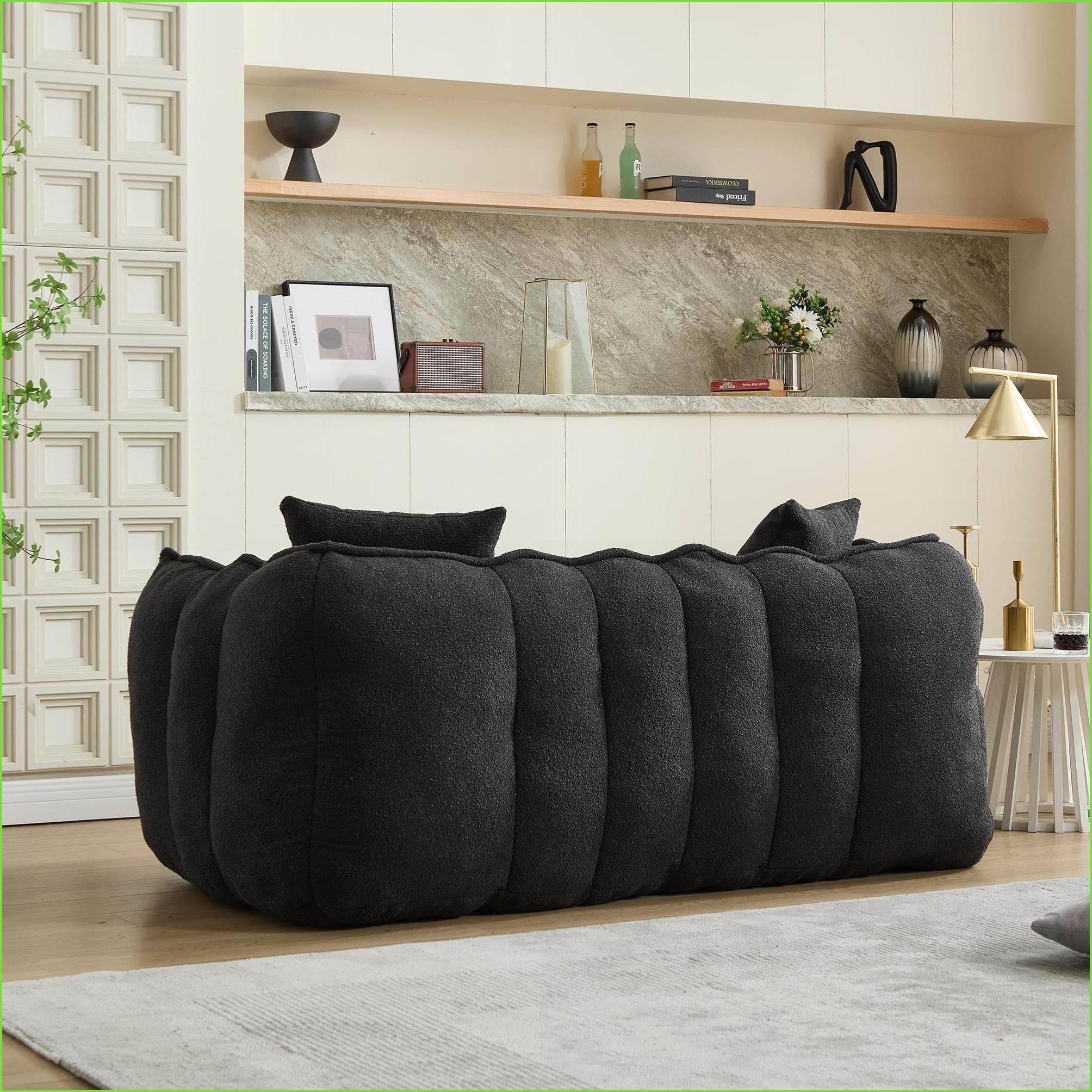 2-Person Chenille Bean Bag Chair – Lazy Sofa with High Resilience Foam for Adults | Chenille | Rectangle