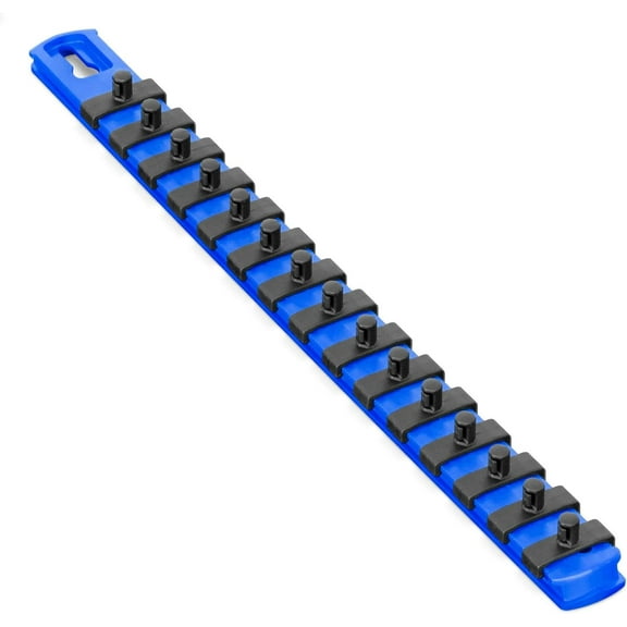 ernst manufacturing 13-inch socket organizer with 15 1/4-inch twist lock clips, blue