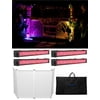 4 American DJ MEGA GO BAR 50 RGBA Rechargeable Battery Powered Wash Lights+Facade