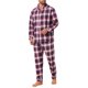 thumbnail image 4 of INSPIRAR CHIC Conjunto de Pijamas de Dos Piezas de Manga Larga con Botones Casual a Cuadros en Rojo y Azul, 4 of 5